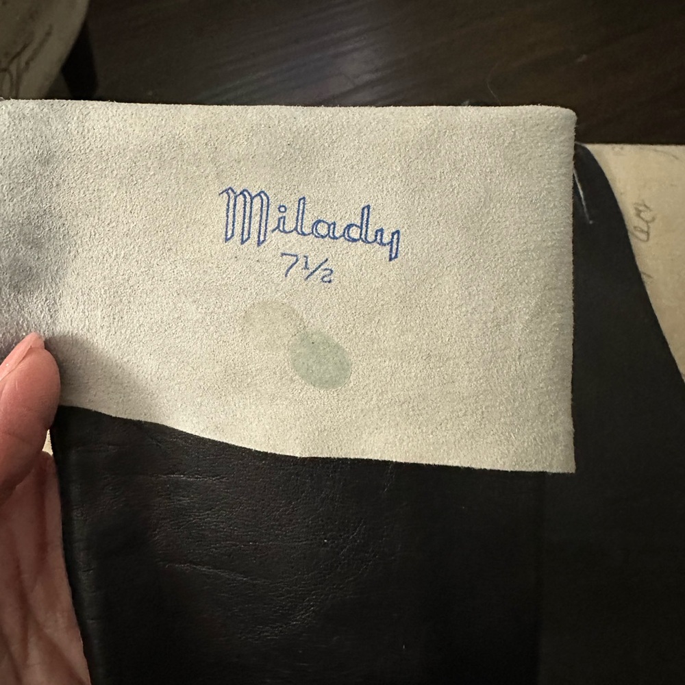 Vintage Milady Black long Leather Gloves